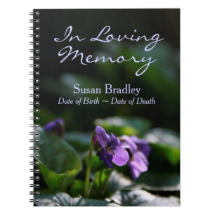 Wild Violets Floral Photo Memorial Livre d'invité