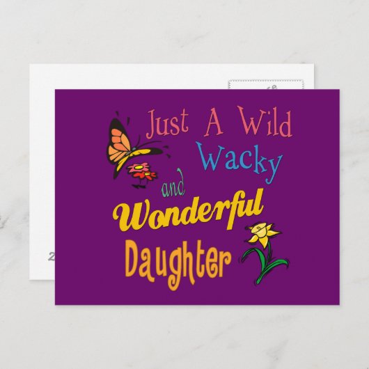 Wild Wacky en Wonderful Daughter Gift Briefkaart (Voorkant / Achterkant)