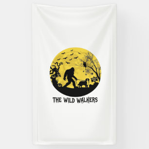 Wild Walkers Bigfoot Wandelende Bernese Halloween  Spandoek
