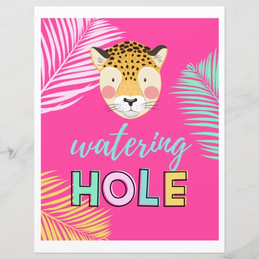 Wild Watering Hole Sign | Oerwoud watersnoel (Voorkant)