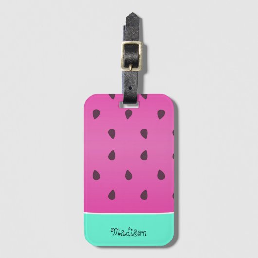 Wild Watermelon Slice | Gepersonaliseerd Bagagelabel (Voorkant (verticaal))