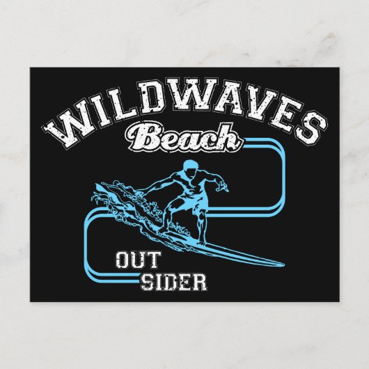 Wild Waves Beach Outsiders Surf Feestdagenkaart (Voorkant)