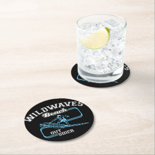  Wild Waves Beach Outsiders Surf Ronde Kartonnen Onderzetter
