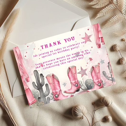 Wild West 1st Rodeo Birthday Bedankkaart