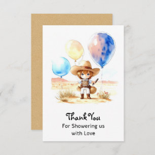 Wild West Adventure Boy Baby shower Bedankkaart