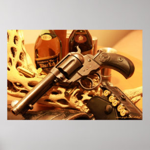 Wild West antiek Colt Lightning revolver poster