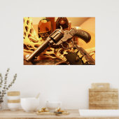 Wild West antique Colt Lightning revolver poster (Cuisine)