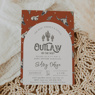 Wild West Baby Shower-uitnodigingen Cowboy Baby Kaart