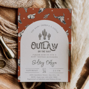 Wild West Baby Shower-uitnodigingen   Cowboy Baby Kaart