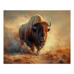 Wild West Bison Perfect Poster