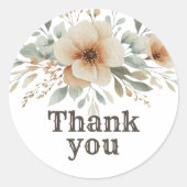 Wild west bloemen dank u ronde sticker (Voorkant)
