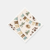 Wild West Boy Eerste Rodeo 1e verjaardag Servet (Hoek)