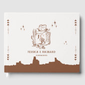 Wild West Bruiloft Cowboy Thema Hand getrokken Gastenboek (Voorkant)