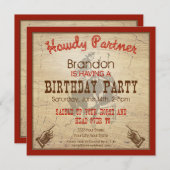 Wild West Country Invitation d'anniversaire (Devant / Derrière)