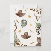 Wild West Cowboy Birthday Party Bedankkaart (Achterkant)