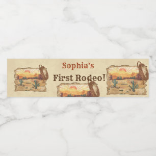 Wild West Cowboy Birthday Party Waterfles Etiket
