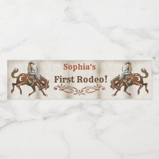 Wild West Cowboy Birthday Party Waterfles Etiket (Enkel label)