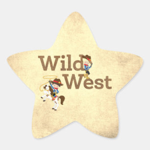 Wild West Cowboy Cowgirl Kinderdag Ster Sticker