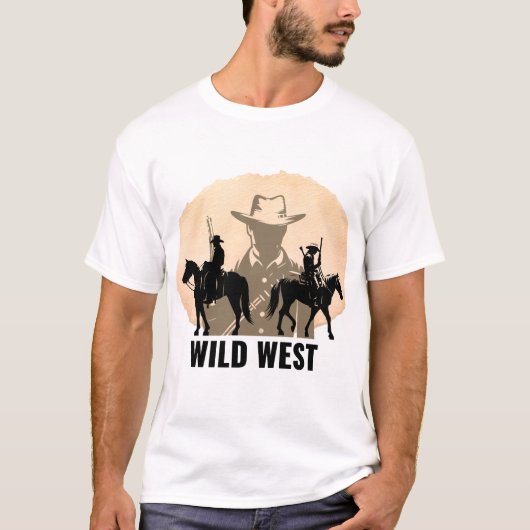 Wild West Cowboy Graphic T-Shirt (Voorkant)