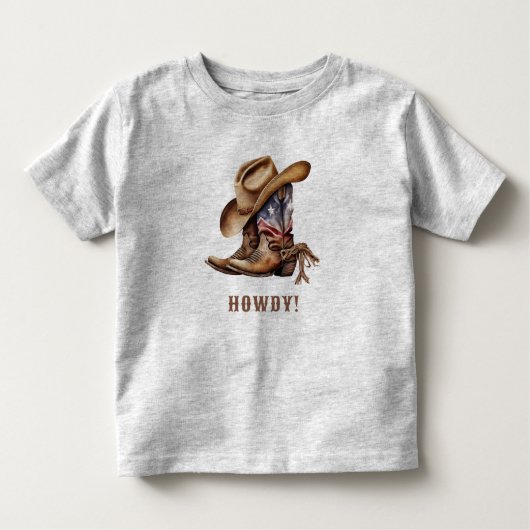 Wild west cowboy howdy boy kinder shirts (Voorkant)