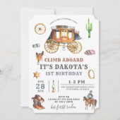 Wild West Cowboy Invitation d'anniversaire (Devant)