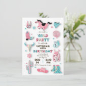 Wild West Cowboy Invitation de fête d'anniversaire (Debout devant)