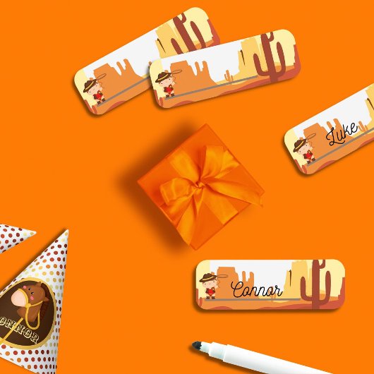 Wild West cowboy Naamplaatje