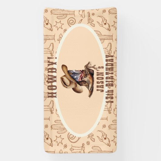 Wild West Cowboy Spandoek (Verticaal)