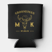 Wild West Cowboy Specialized Groomsmen Monogram Blikjeskoeler (Voorkant)