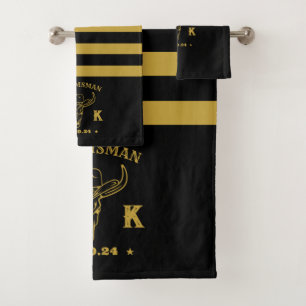 Wild West Cowboy Specialized Monogram Groomsmen Bad Handdoek