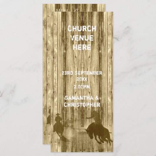 Wild west cowboy thema kerk bruiloft programma (Voorkant / Achterkant)