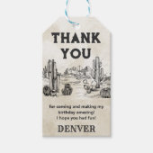 Wild West Cowboy Verjaardagsfeestje Dank je Cadeaulabel (Voorkant)