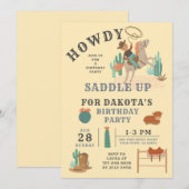 Wild West Cowboy's Birthday Uitnodiging (Voorkant / Achterkant)