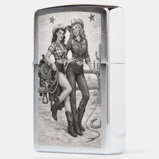 Wild West Cowgirl Duo Retro Western Pin-Up