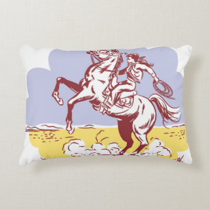 Wild West Cowgirl:  lijntekening. Accent Kussen