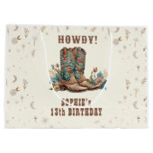 Wild West Cowgirl verjaardag Groot Cadeauzakje (Achterkant)