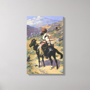  Wild West, een Indische Trapper door Remington Canvas Afdruk