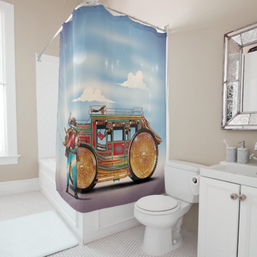 Wild West G Wagon Lowrider Douchegordijn (In situ)