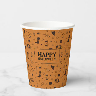 Wild West Halloween patroon Papieren Bekers