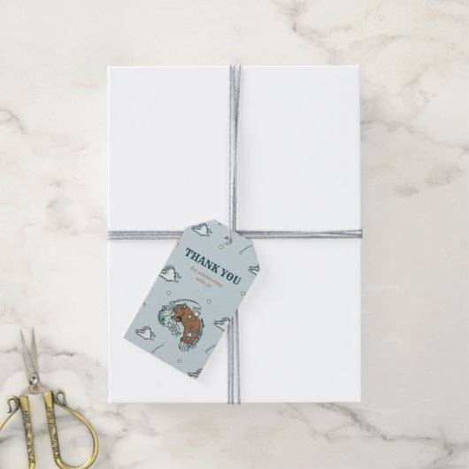 Wild West Horse Cowboy Birthday Dank je Label Cadeaulabel (Met Touw)