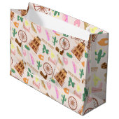 Wild West met Cacti Pattern Kids Verjaardagsfeest Groot Cadeauzakje (Voorkant Gekanteld)