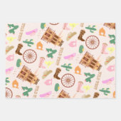 Wild West met Cacti Pattern Kids Verjaardagsfeest Inpakpapier Vel (Voorkant)
