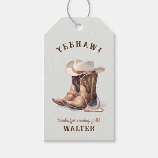 Wild West Moderne Cowboy Cadeaulabel (Voorkant)