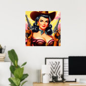 Wild West Pin-up Poster (Thuiskantoor)