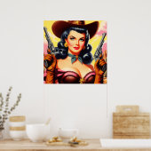 Wild West Pin-up Poster (Keuken)