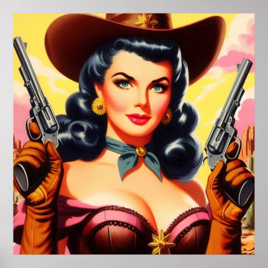 Wild West Pin-up Poster (Voorkant)