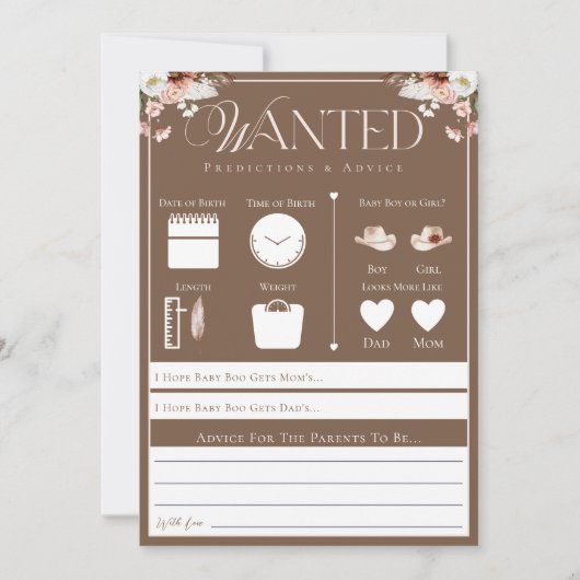 Wild West Recherchée Prédictions & Conseils Carte  (Devant)