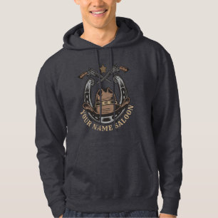 Wild West Revolver Hoefijzer Western Cowboy Saloon Hoodie
