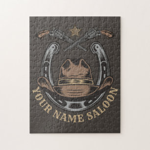 Wild West Revolver Hoefijzer Western Cowboy Saloon Legpuzzel