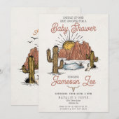 Wild West Rodeo baby shower uitnodiging (Voorkant / Achterkant)